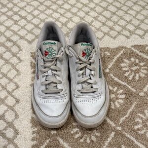 Reebok White and Green Sneakers